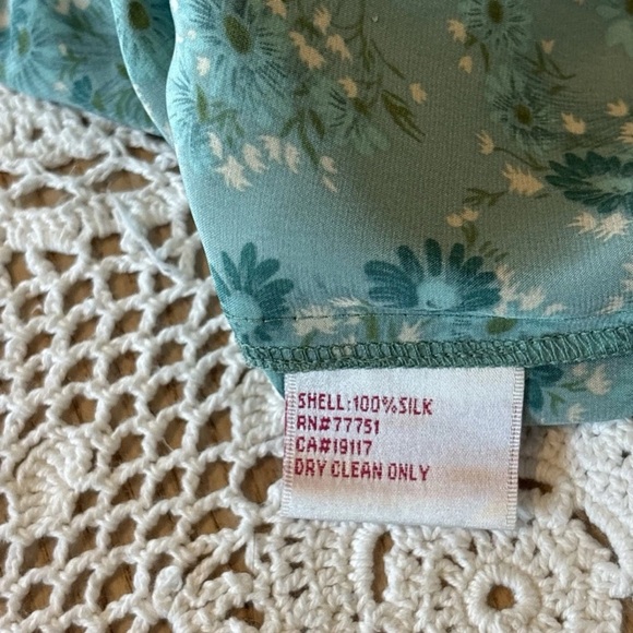 Vintage Betsey Johnson Blue Daisy Floral Dress 100% Silk Dress Size 4 - Picture 11 of 14